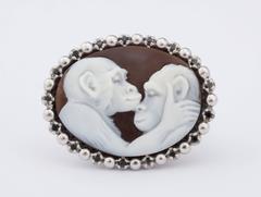Amedeo "Monkey Tenderness" Black Diamond Cameo Ring