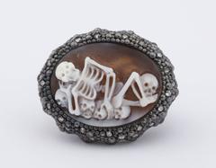 Amedeo "Skeledeo" Cameo Ring With White Diamonds