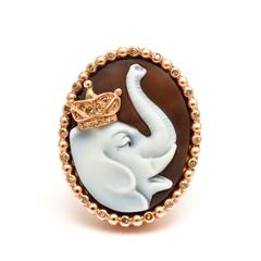 Amedeo Elephant Cameo Ring