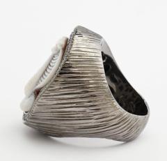 Amedeo Cobra Cameo and Black Diamonds Ring