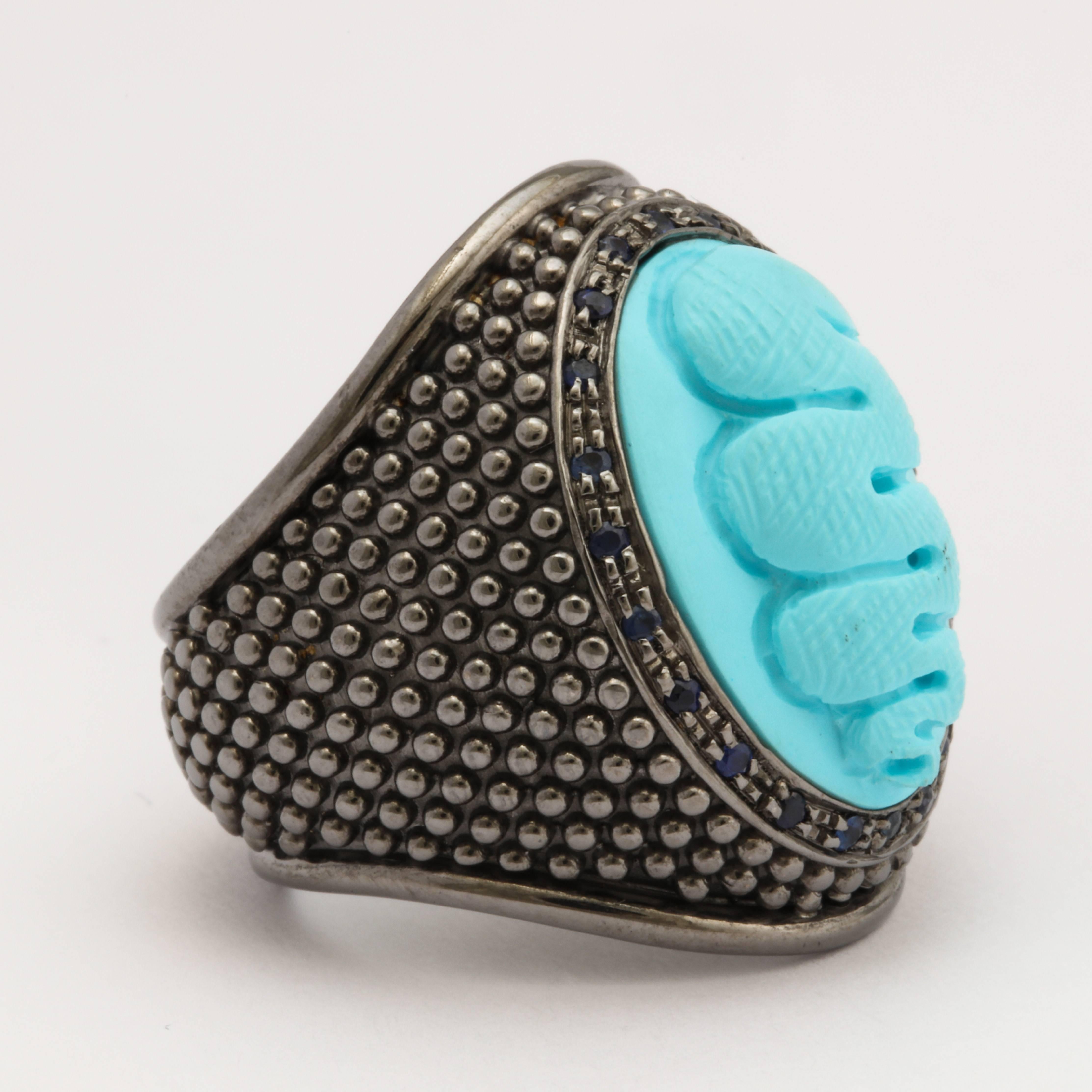 Modern Amedeo Snake Cameo Ring For Sale