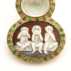 Amedeo Sardonyx Shell Cameo Couture Scimmiette Earrings