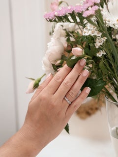 Diamond Full Eternity Ring 1/3 Carat Natural Set in 18K White Gold