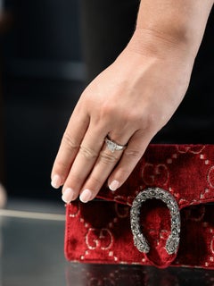 Princess Cut Diamond Ring set in Platinum 1/2 Carat Natural Cocktail Cluster