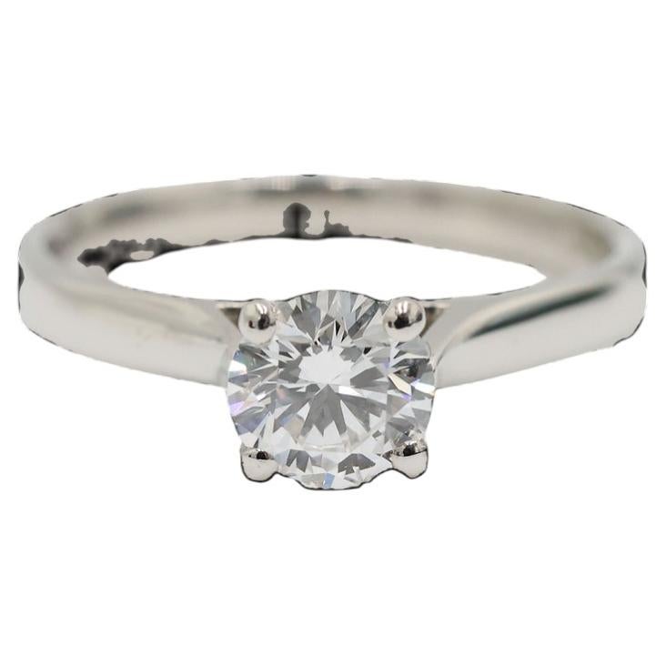 Diamond Solitaire Ring set in Platinum 0.70 Carat Natural SI Engagement For Sale