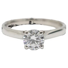 Diamond Solitaire Ring set in Platinum 0.70 Carat Natural SI Engagement