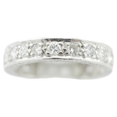 Diamond Full Eternity Band 18kt White Gold Patterned Wedding Ring