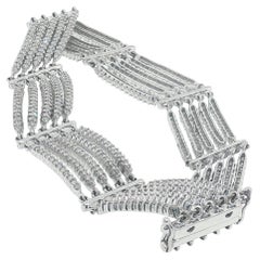 4.01 Carat Diamond Multi-Row Line Bracelet in 14K White Gold