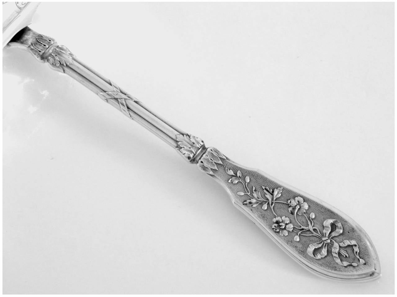 Henin French All Sterling Silver Asparagus/Pastry Server Musical Instruments For Sale 1