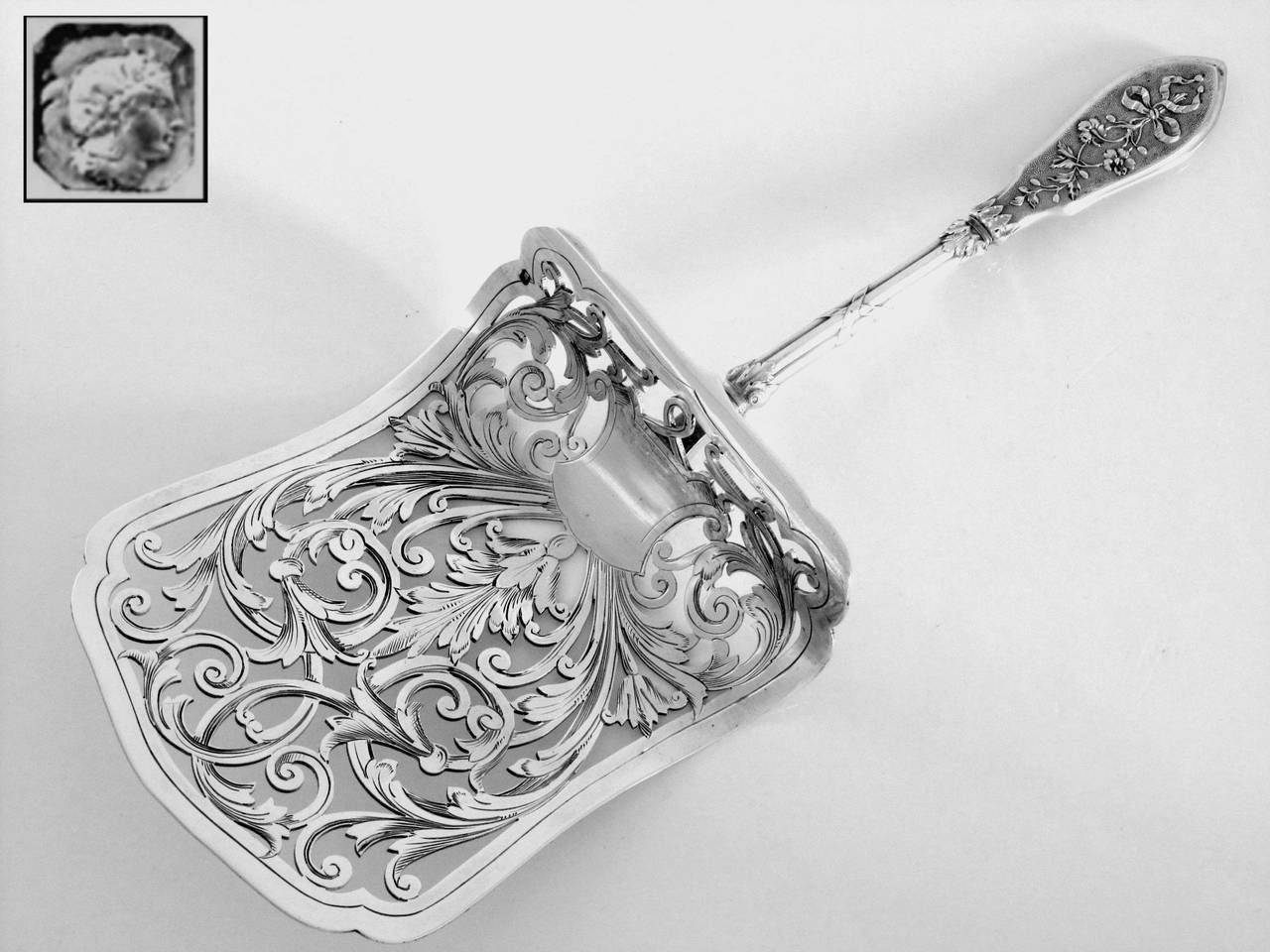 Henin French All Sterling Silver Asparagus/Pastry Server Musical Instruments For Sale 2