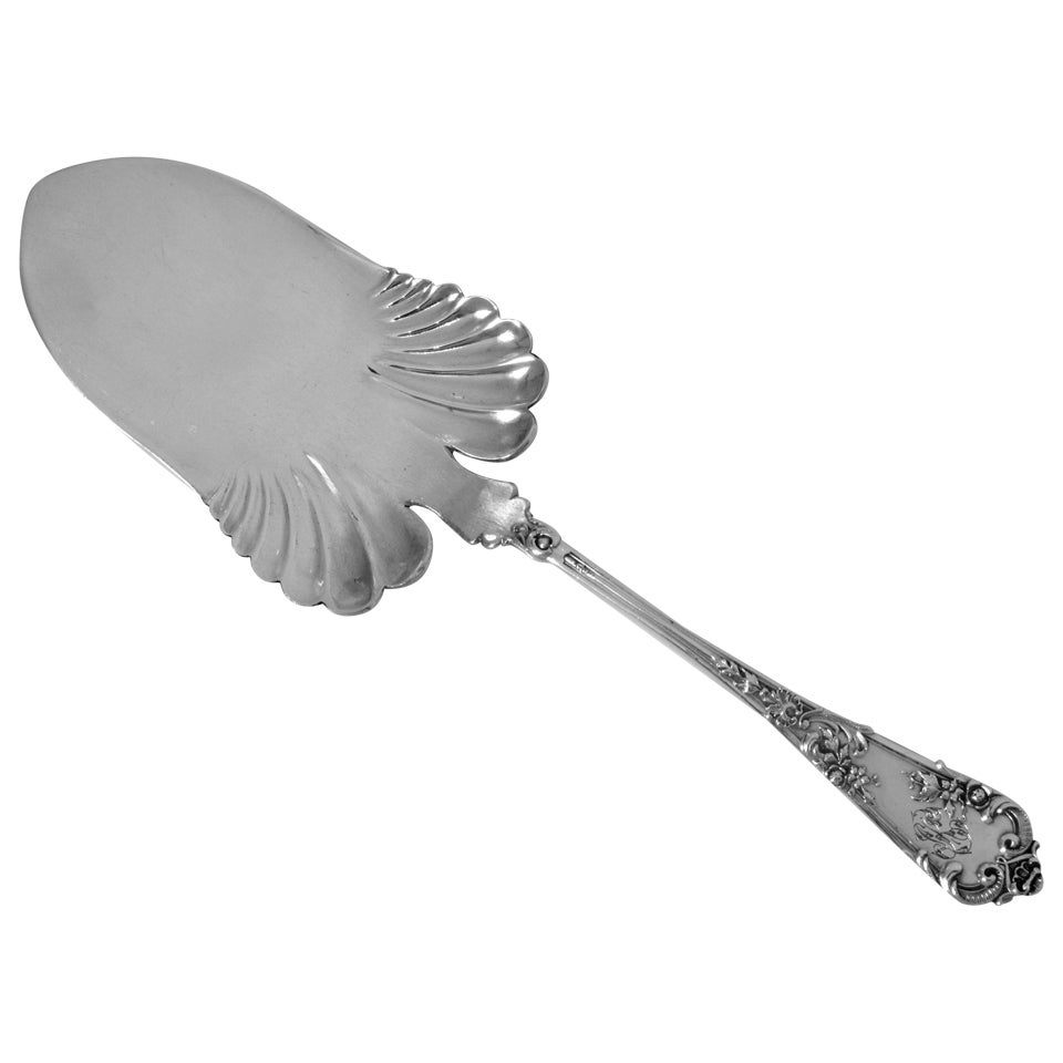 Gorgeous French All Sterling Silver Pie Pastry Fish Server Fish-Shaped blade For Sale