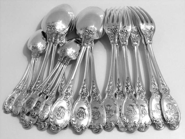 Women's or Men's LINZELER French Sterling Silver Dinner Flatware Set 24 pc New Stainless Blades