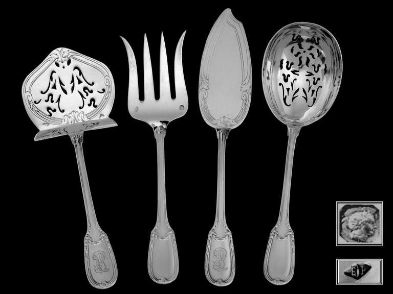 PUIFORCAT French Sterling Silver Hors D'oeuvre Set 4 pc Neo Classical 5