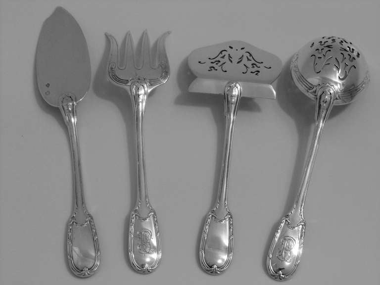 PUIFORCAT French Sterling Silver Hors D'oeuvre Set 4 pc Neo Classical 1