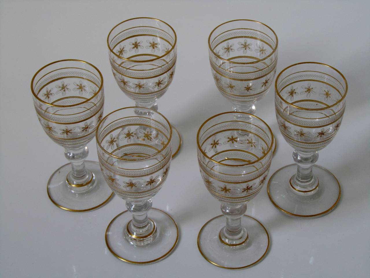 St. Louis Antique French Crystal Gilded Liquor or Aperitif Serving Set For Sale 3