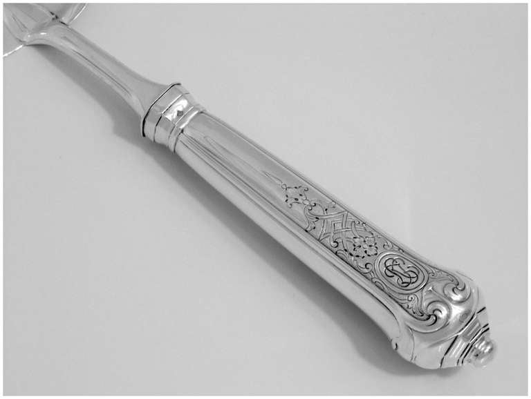 Women's or Men's PUIFORCAT Rare French All Sterling Silver Crumb Scoop 12