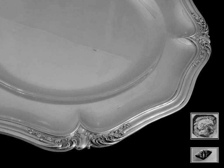 Art Nouveau PUIFORCAT French Sterling Silver Serving Dish 11