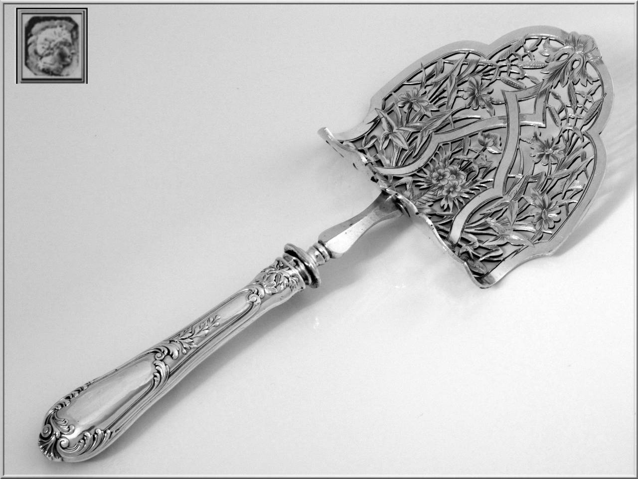 Soufflot Fabulous French Sterling Silver Asparagus/Pastry/Toast Server Rococo In Good Condition For Sale In Triaize, Pays de Loire