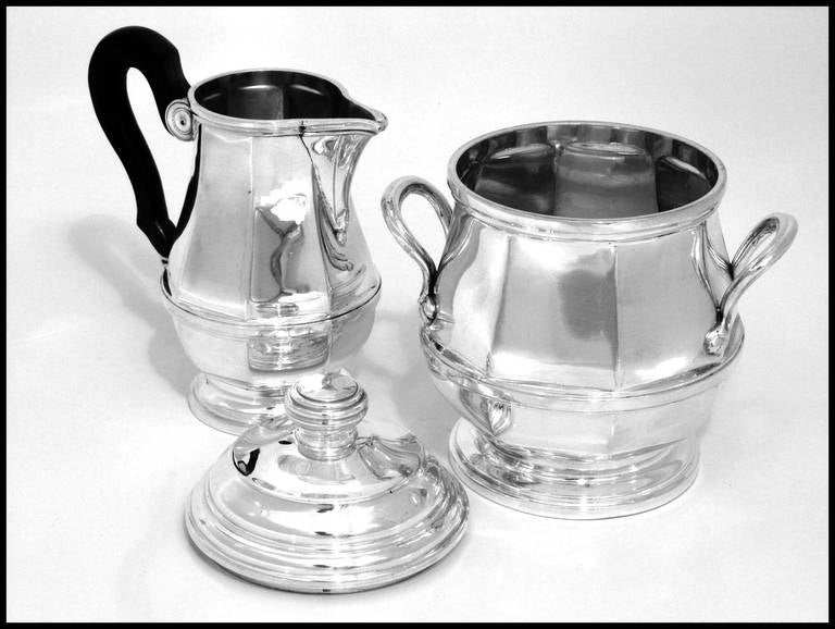Art Deco Tetard Fabulous French All Sterling Silver Tea and Coffee Service 4 Pieces