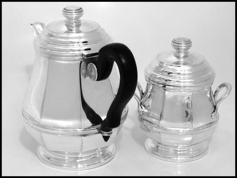 Tetard Fabulous French All Sterling Silver Tea and Coffee Service 4 Pieces 4