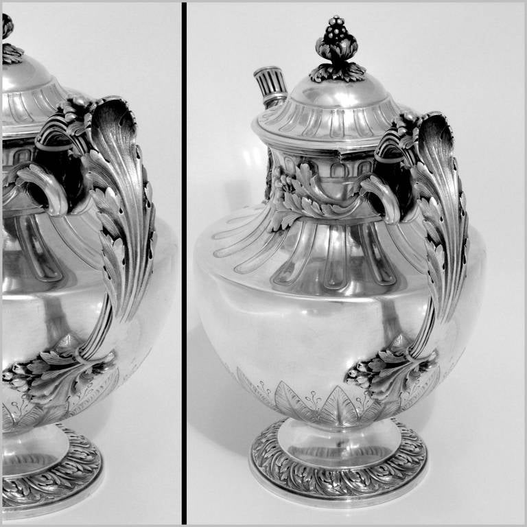 Women's or Men's Fabulous French Sterling Silver Tea or Coffee Pot Louis XVI Pattern