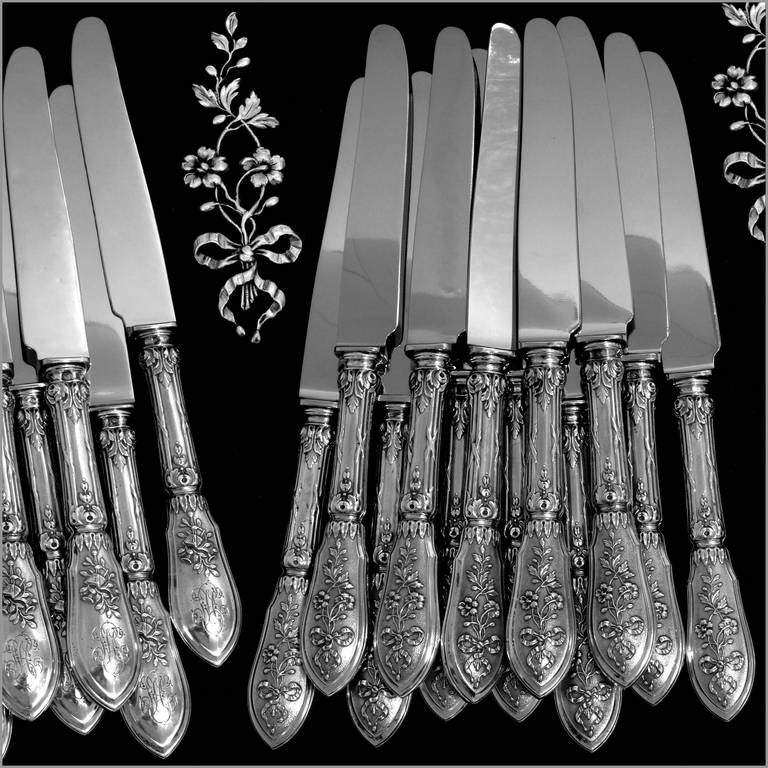 HENIN French Sterling Silver Knife Set 12 pc Stainless Blades,Musical Instrument

Head of Minerve 1 st titre on the handles for 950/1000 French Sterling Silver guarantee and New Stainless Steel Blades.

The sophistication of this design and the