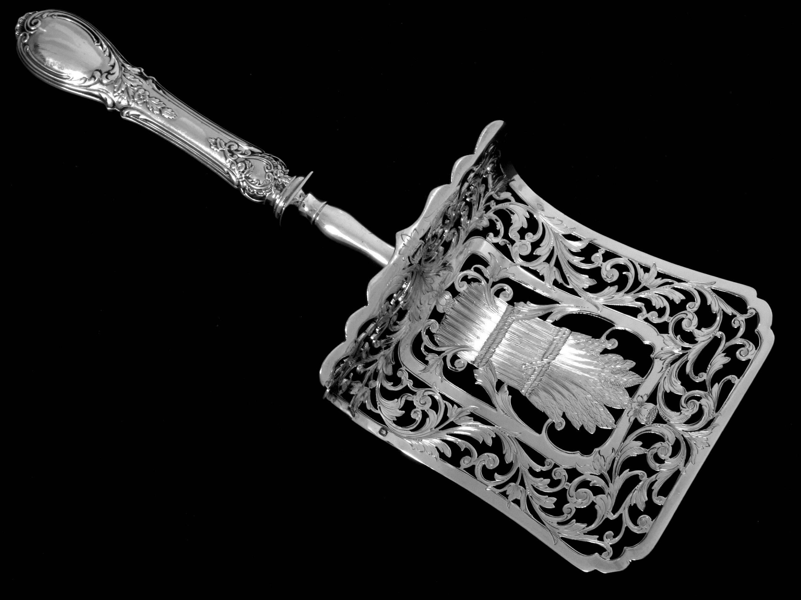 Puiforcat Fabulous French All Sterling Silver Asparagus/Pastry/Toast Server Rose For Sale 3