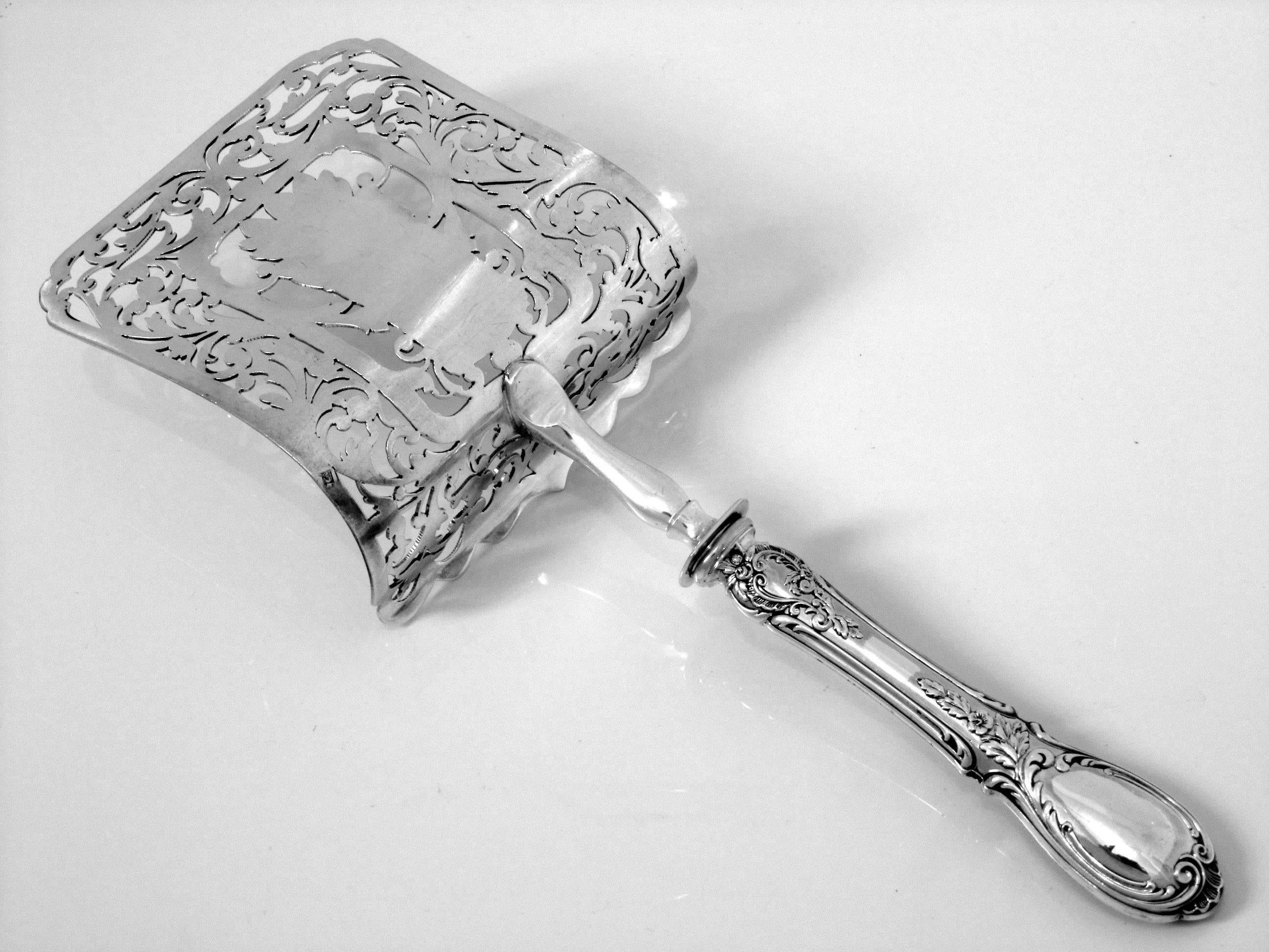 Puiforcat Fabulous French All Sterling Silver Asparagus/Pastry/Toast Server Rose For Sale 4