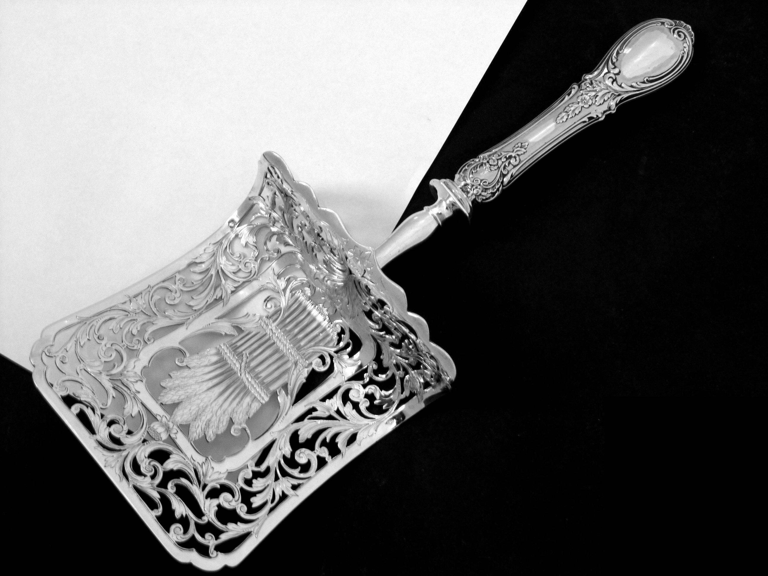 Puiforcat Fabulous French All Sterling Silver Asparagus/Pastry/Toast Server Rose For Sale 1