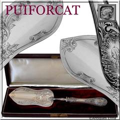 Puiforcat French All Sterling Silver Pie/Pastry/Fish Server with box Rococo