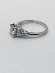 Floral Motif Diamond Platinum Ring