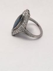 1930s Art Deco Sapphire Diamond Platinum Ring