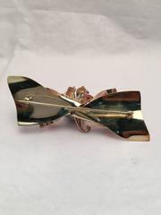 Diamond Two Color Gold Bow Brooch