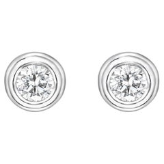 18K White Gold Stud Earrings 0.43ct Natural Diamond (F-G, VVS-VS) IGI Certified