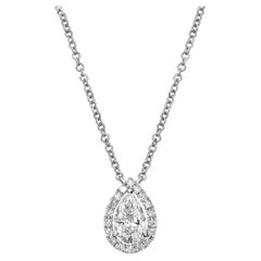 Collar con colgante de oro blanco de 14 quilates con un diamante natural de 0,71 quilates en total