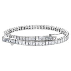 18K White Gold Bracelet With 5.04 Total Carat Weight Natural Diamond( Square