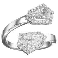 18K White Gold Wrap Ring 1.35 CTW Diamond Shield Shape (H, I1) Fine Jewelry Gift