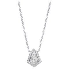 18K White Gold Kite Pendant Necklace 0.54 TCW Diamond (F-G SI1) IGI Certified