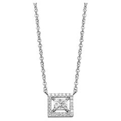 14K White Gold Pendant Necklace 0.42ct Diamonds (F+, VVS-VS) IGI Certified