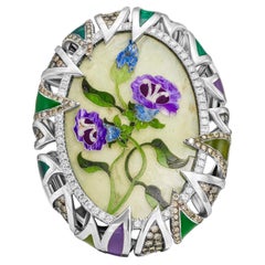 The Painted Garden Statement Ring 18K White Gold