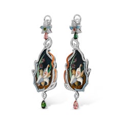 18k white Gold Drop Earrings Haute Joaillerie