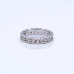 1.73 Carat Total Weight Antique Old European Diamond Channel Eternity Band 14KW
