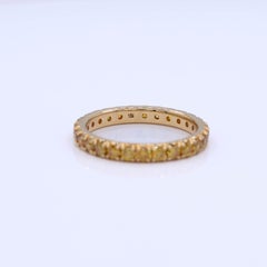 1.13 Carat Total Weight Fancy Yellow Diamond Eternity Band 18K Yellow Gold SZ6.5