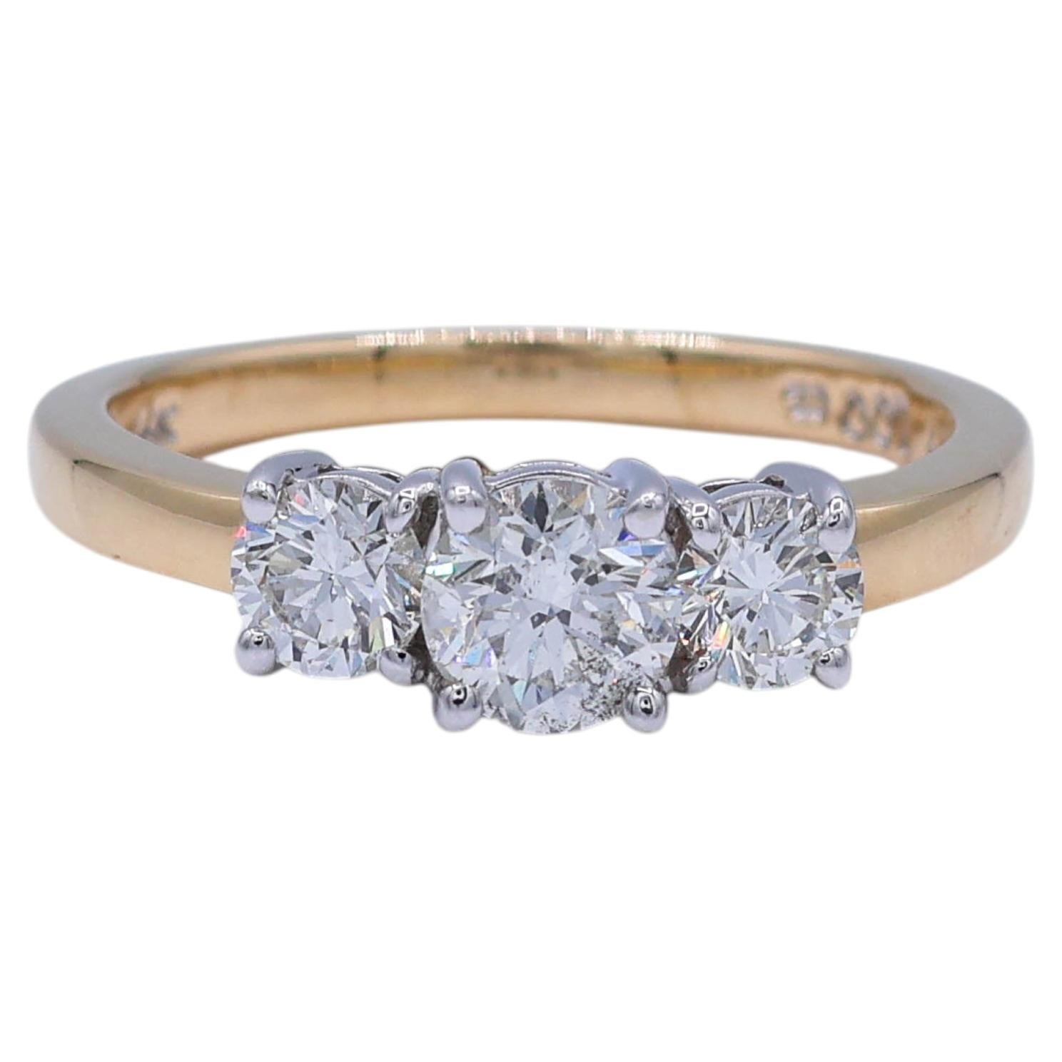 Vintage Platinum, 18K Gold, and Diamond Engagement Ring For Sale at 1stDibs