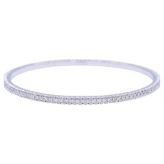 Pulsera tipo brazalete con diamantes de 2,00 quilates de peso total, F VS2-SI1, en oro blanco de 14K, Abe Mor