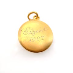 Edwardian Shreve & Co. Celestial Bloomed Gold Pearl Locket, Elizabeth 1902