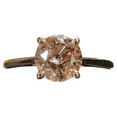 Certified 14kt. Gold Natural 1.52ct. Champagne Brown Diamond Solitaire Ring