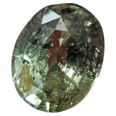 RARO Zaffiro verde-giallastro, certificato naturale, 3,04 ct
