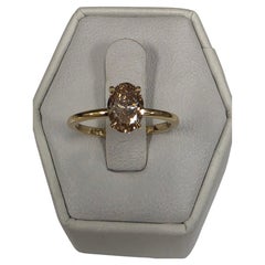 GIA 0,96 ct. Bague solitaire « Champagne Diamond » en or jaune