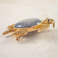 Yves Gold Star Sapphire Yellow Sapphire Emerald Brooch Pendant